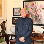 Ib Jorgensen with paintings