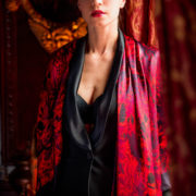 BOHEMIAN RHUBARB- large silk wrap scarf €295