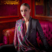 NEON DRAGONS – large silk wrap scarf €295 _