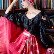 PARROTS – Large silk wrap scarf €295, Classic square €190